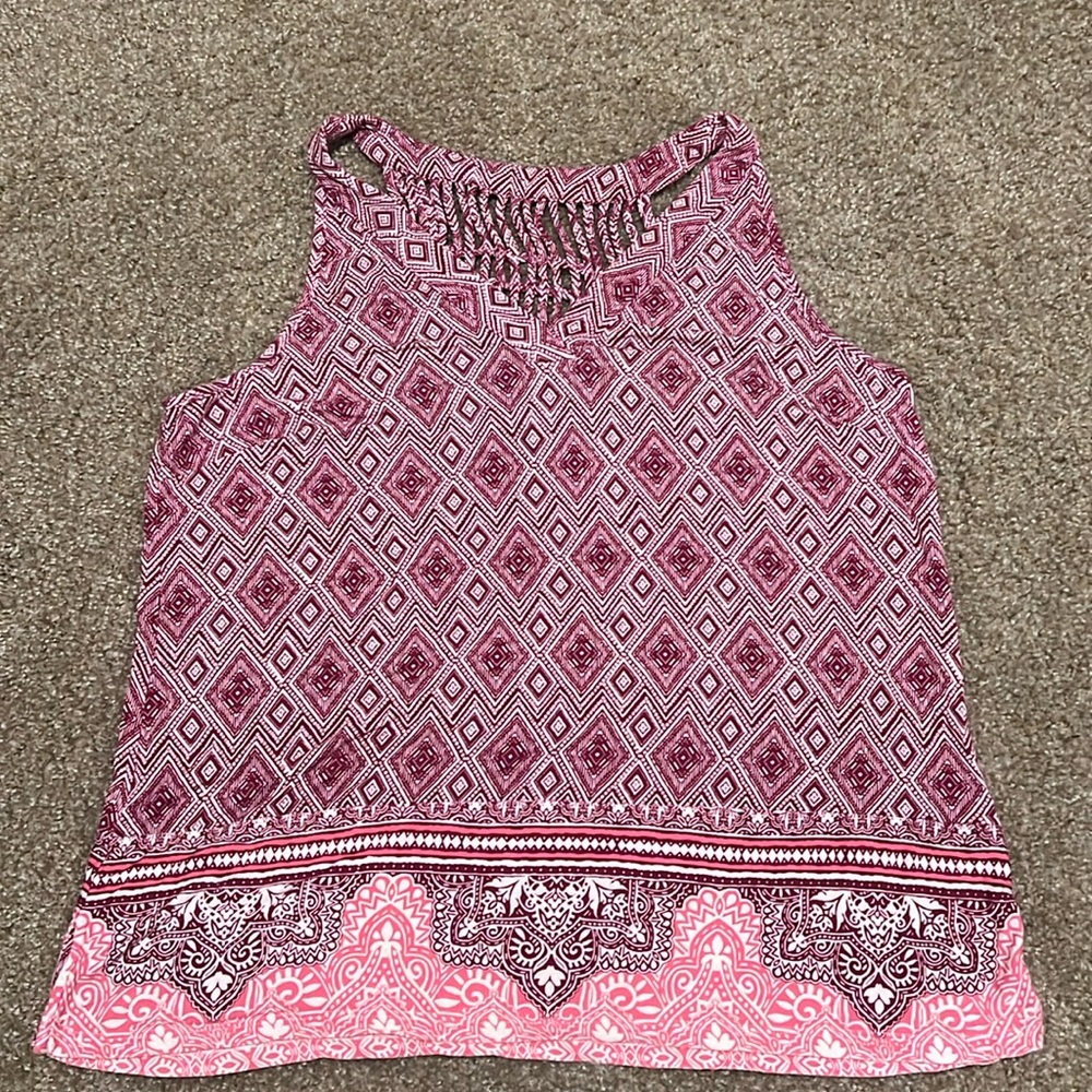 Skies Are Blue Patterned Tank‎ Top in Large